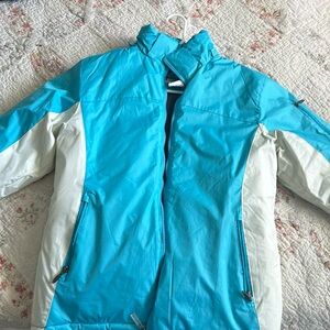 Large Winter Coat Light Blue/ White/ Grey